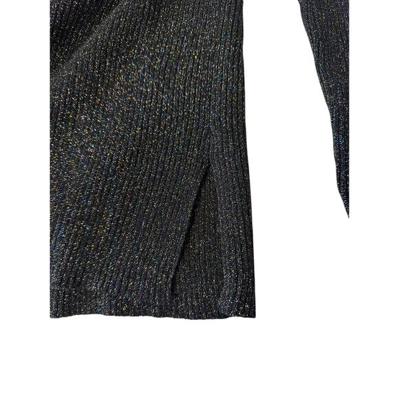 NWOT Metallic Ribbed Cardigan Sweater – Black Sparkle – Size L NYE HolidayParty - Picture 5 of 7